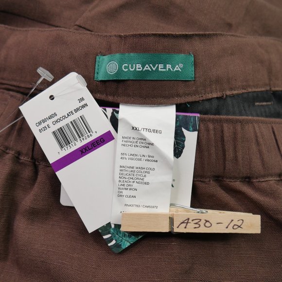 Cubavera Linen-Blend Beach Wide Leg Mens Pants - Picture 7 of 7